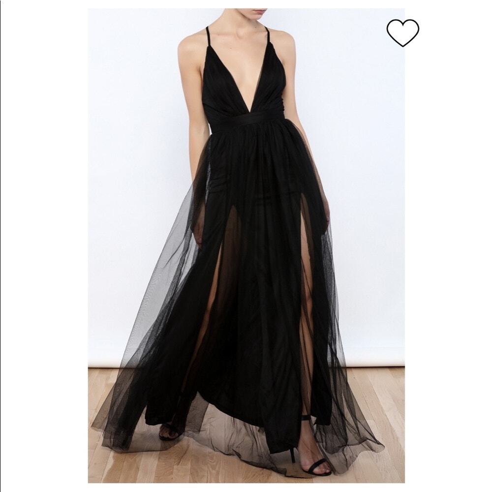 Luxxel black tulle dress